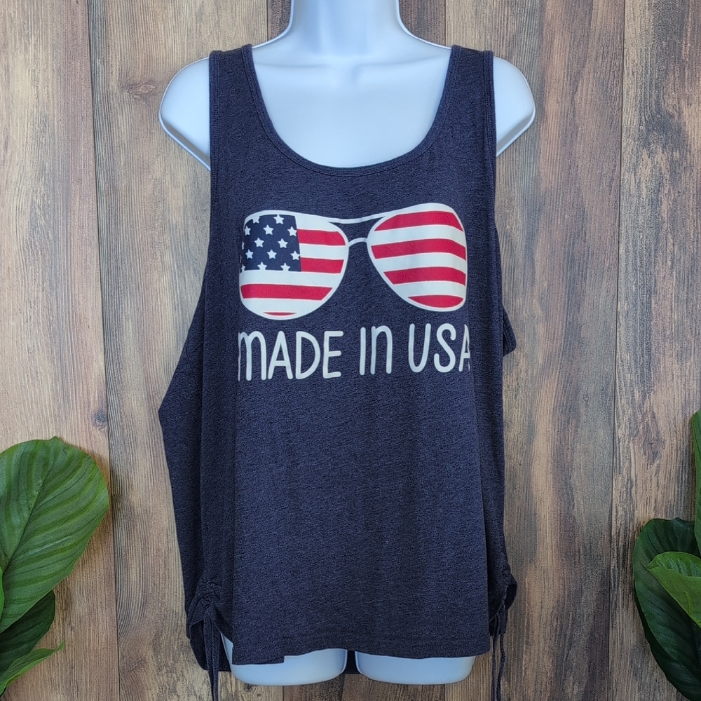 Bobbie Brooks USA Graphic Patriotic Tank Top 3X W194